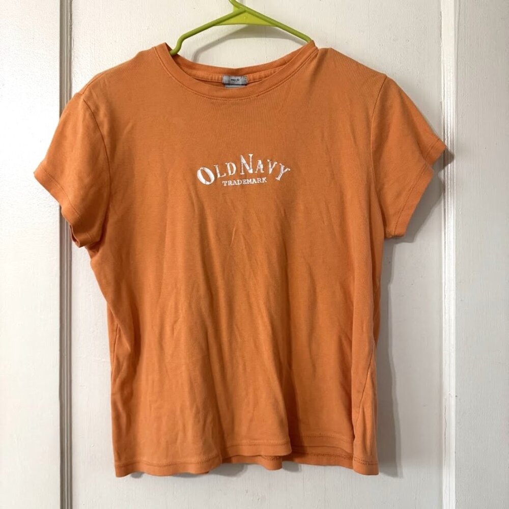 Vintage 2000s Old Navy Orange Logo Tee Shirt 00s Y2k Women's